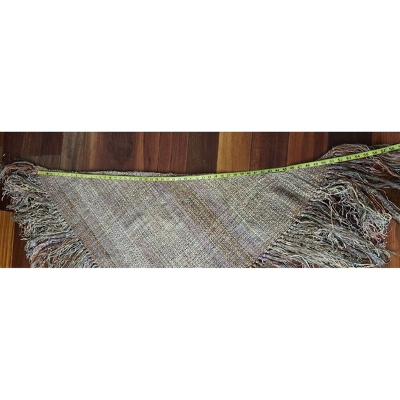 Vintage Mary Lynn OShea‎ Pink Gray Chenille Blend Woven Triangular Shawl Wrap - Picture 11 of 16